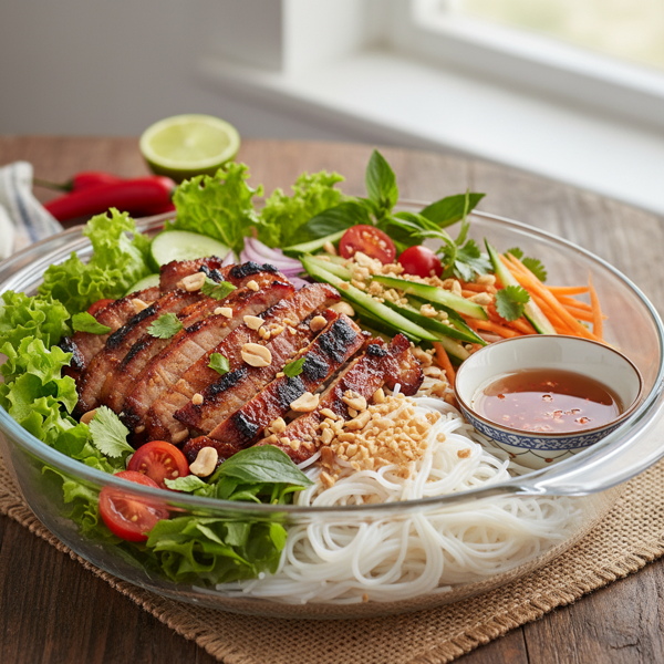 Vietnamese Grilled Pork Vermicelli Salad Bowl recipe