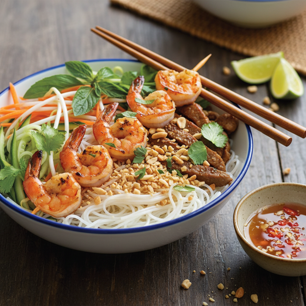 Vietnamese Grilled Shrimp Noodle Bowl recipe