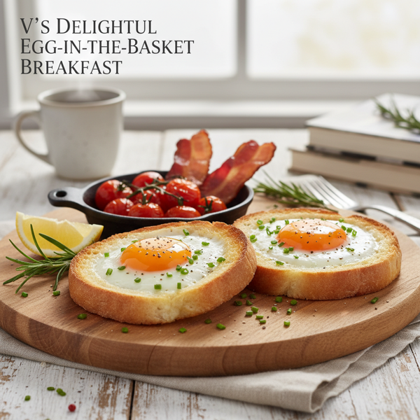 V's Delightful Egg-in-the-Basket Breakfast recipe
