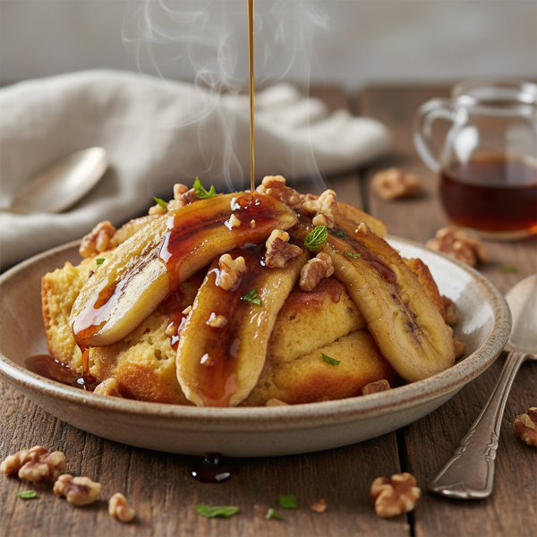 Warm Banana Walnut Maple Delight recipe