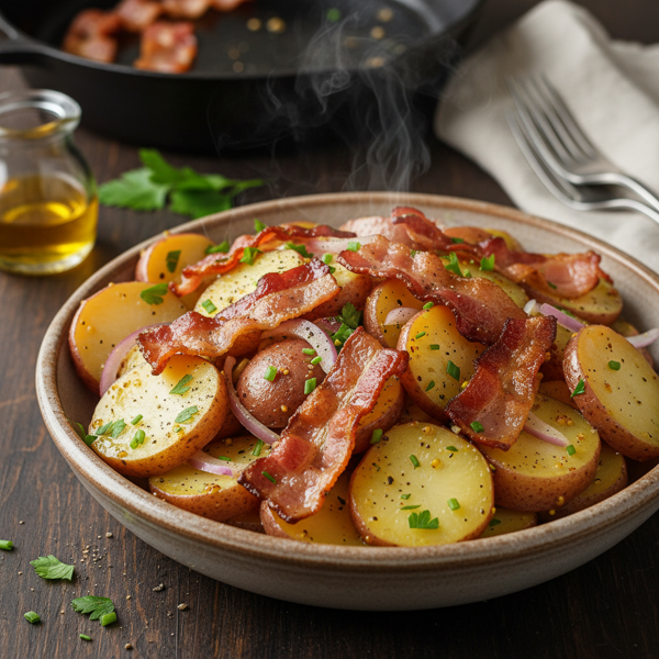 Warm Bavarian Potato Salad with Crispy Bacon recipe