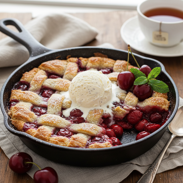 Warm Cherry Bliss Cobbler recipe