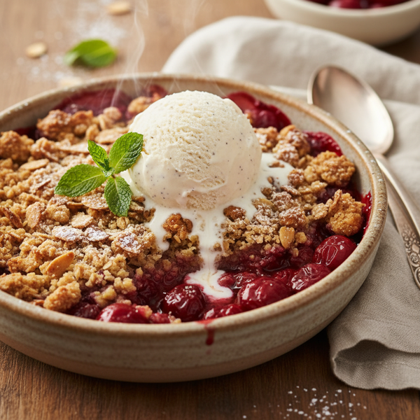 Warm Sour Cherry Crumble Delight recipe