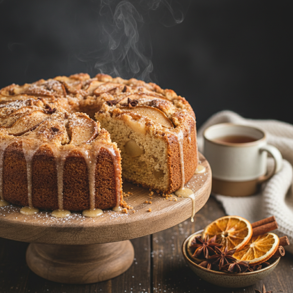 Warm Spiced Pear Delight Cake recipe