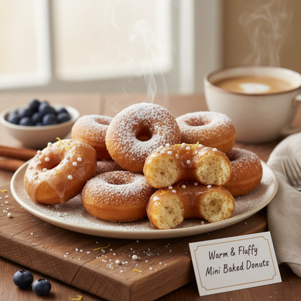 Warm & Fluffy Mini Baked Donuts recipe