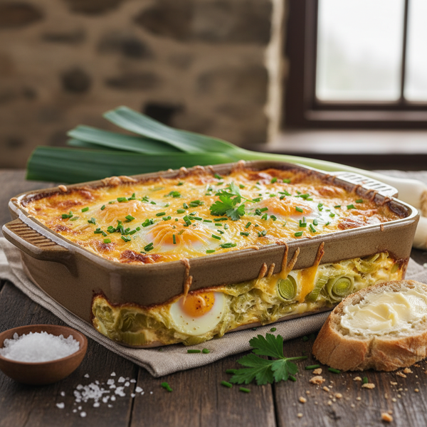 Welsh Leek and Egg Bake recipe