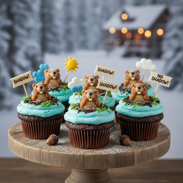 Whimsical Groundhog Day Cupcakes recipe