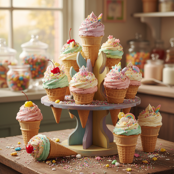 Whimsical Ice Cream Cone Cupcakes recipe