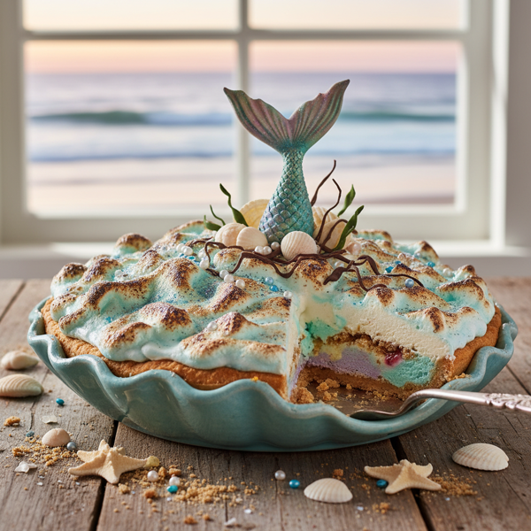 Whimsical Mermaid Marshmallow Pie recipe