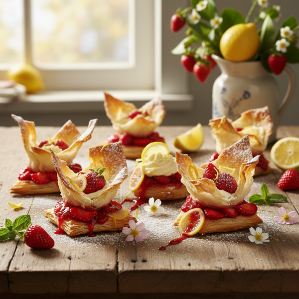 Whimsical Strawberry-Lemon Phyllo Creations recipe