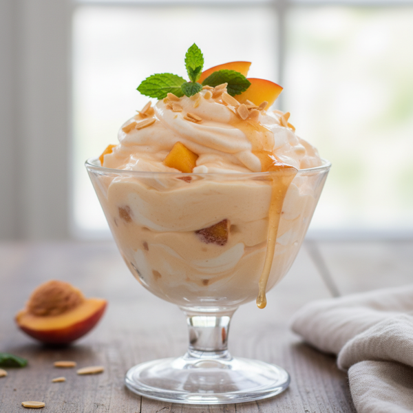 Whipped Peach Yogurt Mousse recipe