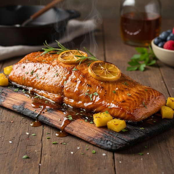 Whiskey-Glazed Cedar Plank Salmon recipe