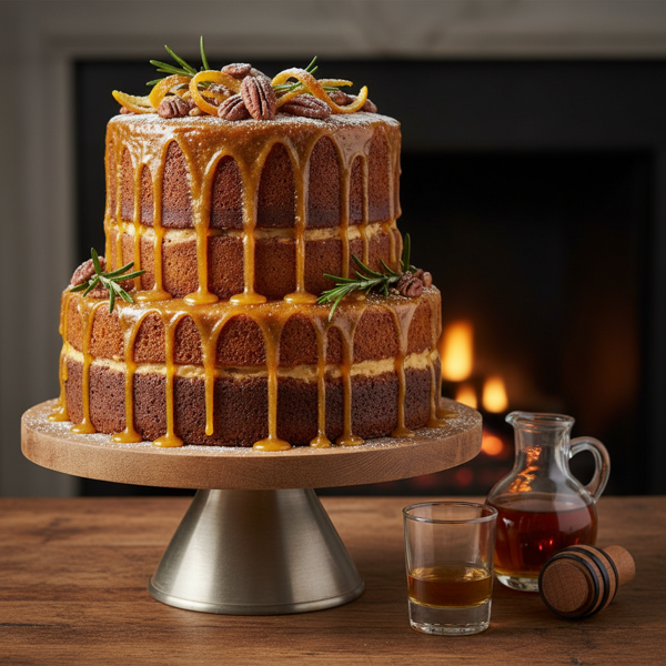 Whiskey-Infused Celebration Cake with Buttery Glaze recipe