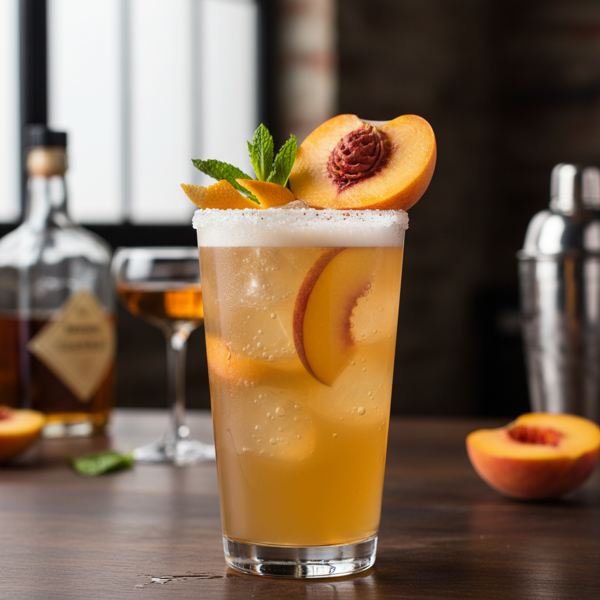 Whiskey Peach Fizz recipe