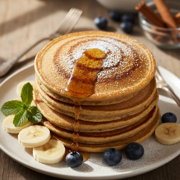 Whole Wheat Low-Calorie Cinnamon Pancakes recipe