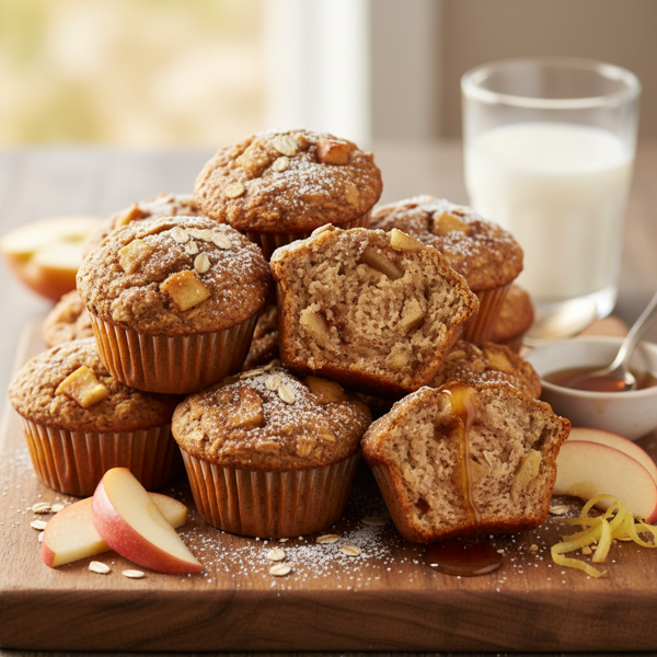 Wholesome Apple-Ginger Oatmeal Muffins recipe