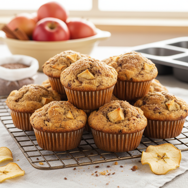 Wholesome Apple Cinnamon Flaxseed Muffins recipe