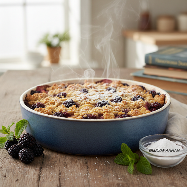 Wholesome Apple and Blackberry Crumble with Glucomannan recipe