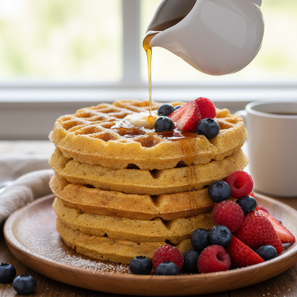 Wholesome Buttermilk Cornmeal Waffles recipe