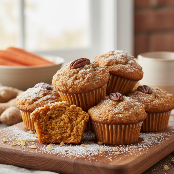 Wholesome Carrot Ginger Muffins recipe