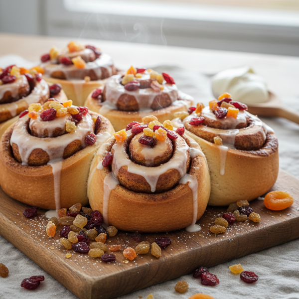 Wholesome Cinnamon Rolls with Dried Fruit recipe