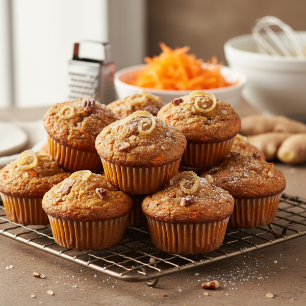 Wholesome Ginger Carrot Muffins recipe