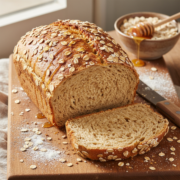 Wholesome Honey-Wheat Oatmeal Bread recipe