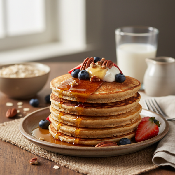 Wholesome Oat & Wheat Germ Pancakes recipe