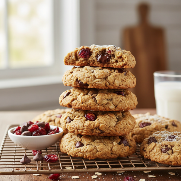 Wholesome Oatmeal Cranberry Chocolate Chip Cookies recipe