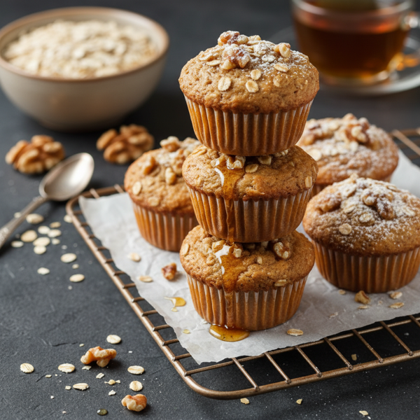 Wholesome Oatmeal Walnut Muffins recipe