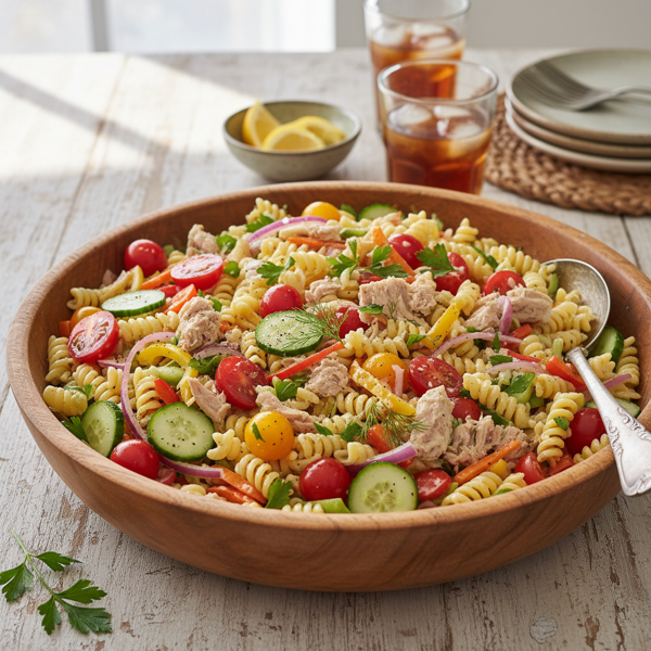 Wholesome Tuna and Veggie Pasta Salad recipe