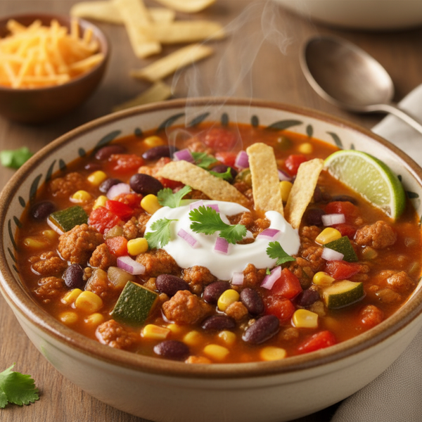 Wholesome Vegetarian Taco Soup recipe