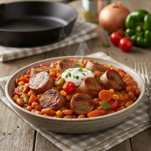 Wholesome Veggie Frank & Bean Delight recipe