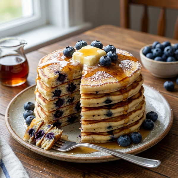 Wild Maine Blueberry Sour Cream Pancakes recipe
