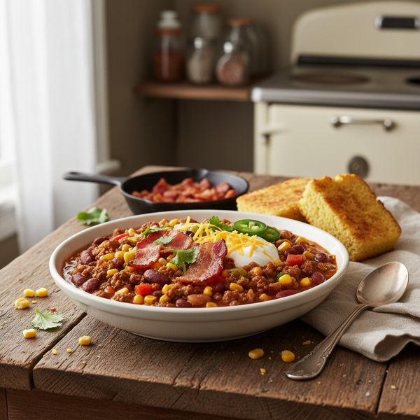 Wisconsin Sweet Corn & Bacon Chili recipe