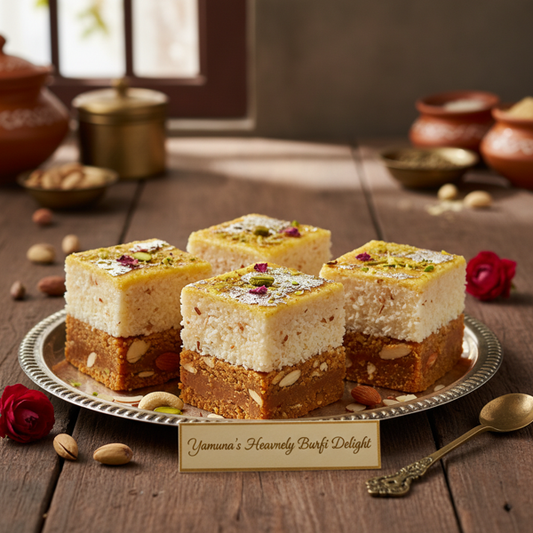 Yamuna's Heavenly Burfi Delight recipe