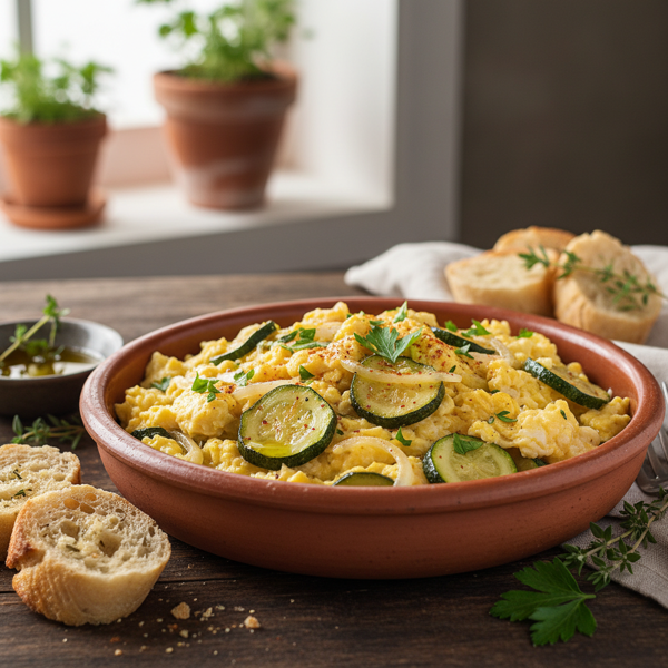 Zarangollo: Spanish Scrambled Eggs with Zucchini and Onion recipe