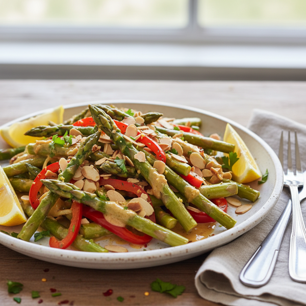 Zesty Almond Butter Asparagus Medley recipe