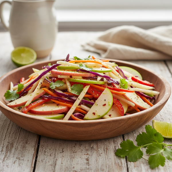 Zesty Apple & Jicama Rainbow Slaw recipe