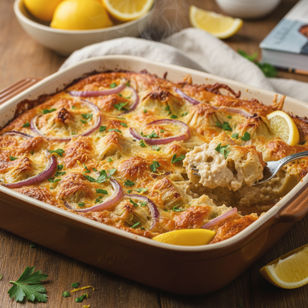 Zesty Artichoke and Onion Bake recipe