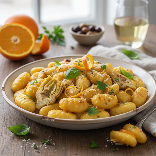 Zesty Artichoke and Orange Gnocchi recipe