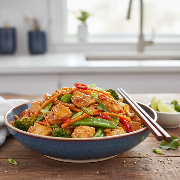 Zesty Asian Chicken and Vegetable Stir Fry recipe