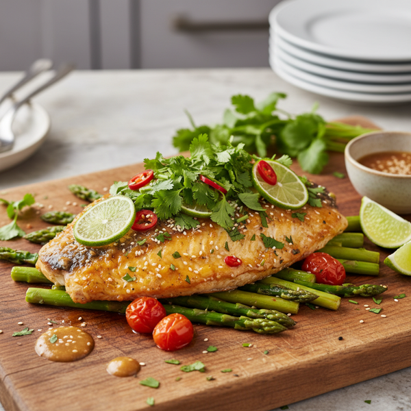 Zesty Asian Cilantro Tilapia Bake recipe