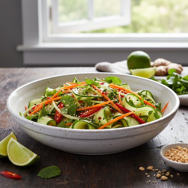 Zesty Asian Cucumber and Carrot Slaw recipe