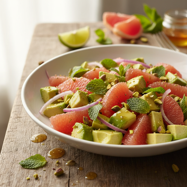 Zesty Avocado and Grapefruit Salad with Honey Lime Vinaigrette recipe