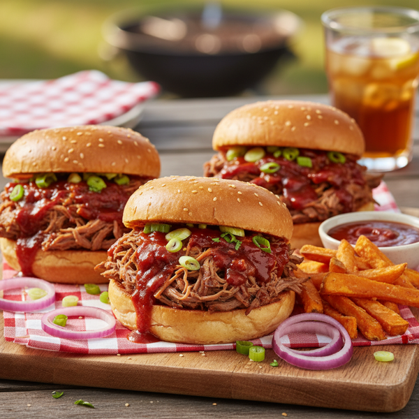 Zesty BBQ Shredded Beef Sandwiches recipe
