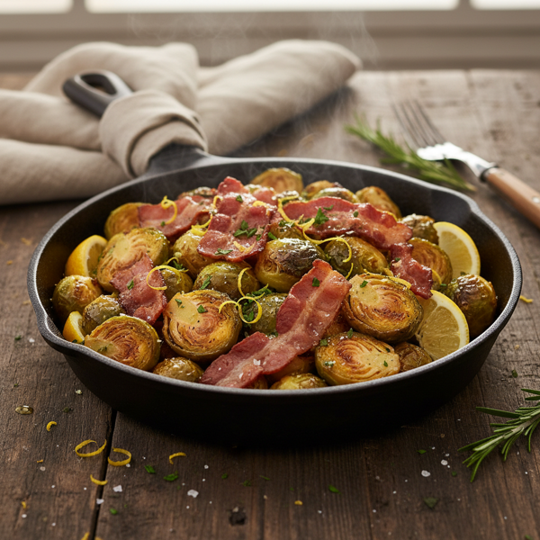 Zesty Bacon-Infused Brussels Sprouts recipe