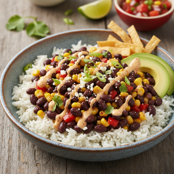 Zesty Baja Black Bean & Corn Rice Bowl recipe