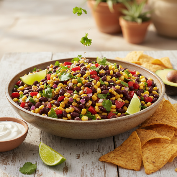 Zesty Baja Black Bean and Corn Salsa recipe