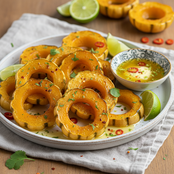 Zesty Baked Delicata Squash with Spicy Lime Butter recipe